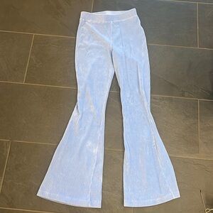 Aerie Small blue Ribbed Velour Flare leggings EUC